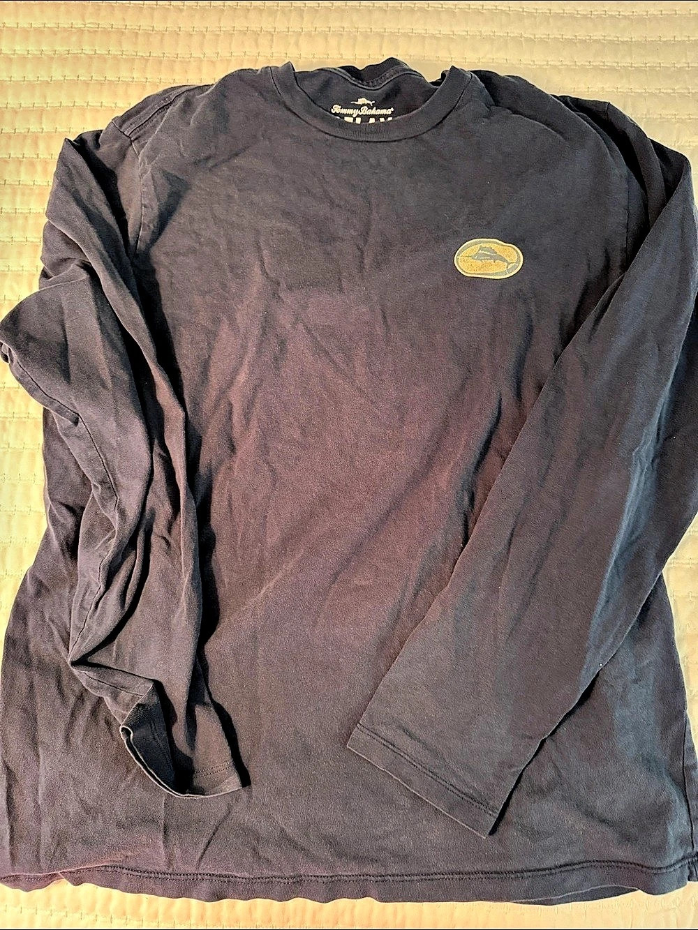 Tommy Bahama Preferred Parking Surfboard Long Sleeve T-Shirt Tee Blue Large